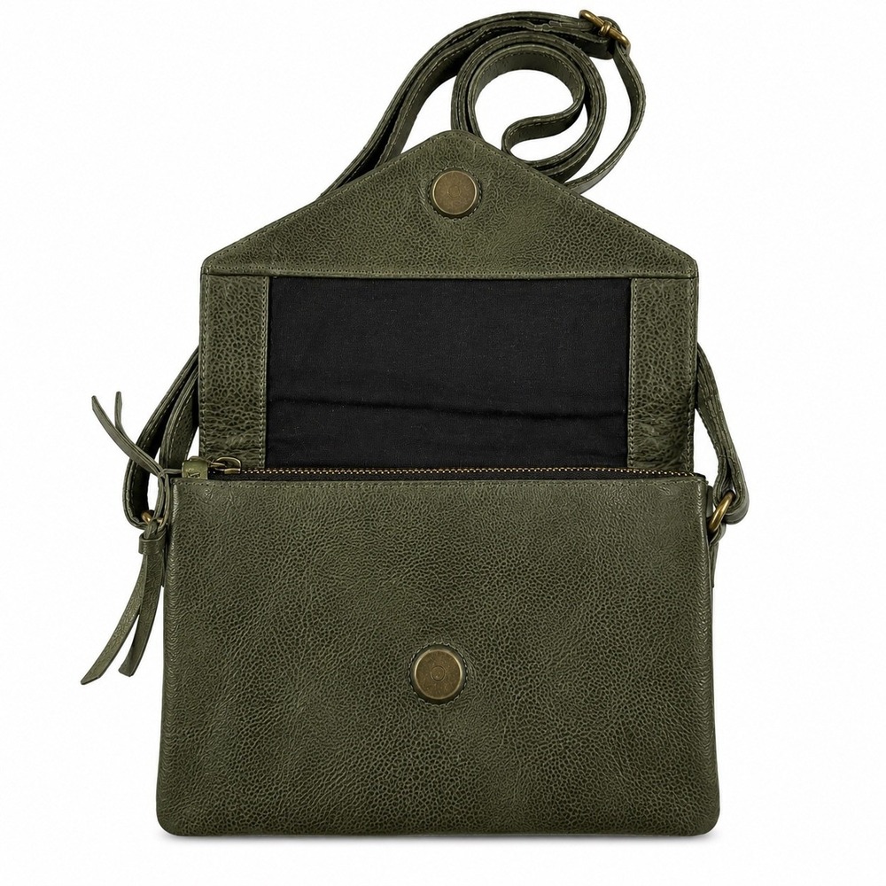 Latico Harbor Moss Full Grain Leather Crossbody Bag Purse 3105 - Picture 3 of 6